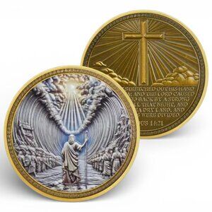 NEW - Moses Parting the Red Sea Christian Coin & Case Inspring Exodus 14:21